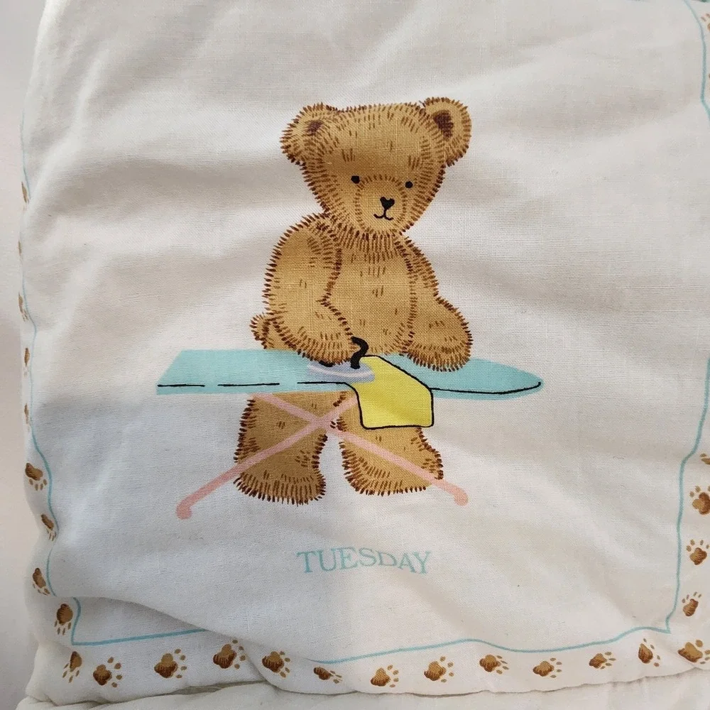 Vtg Baby Cassie's Creation A Bearable Week Quilt Days Of The Week